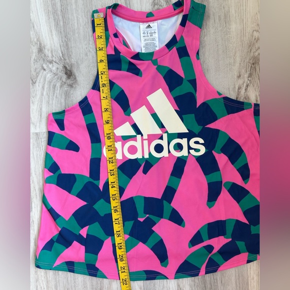 adidas Pink and Green Kids Tank Top - Picture 4 of 5
